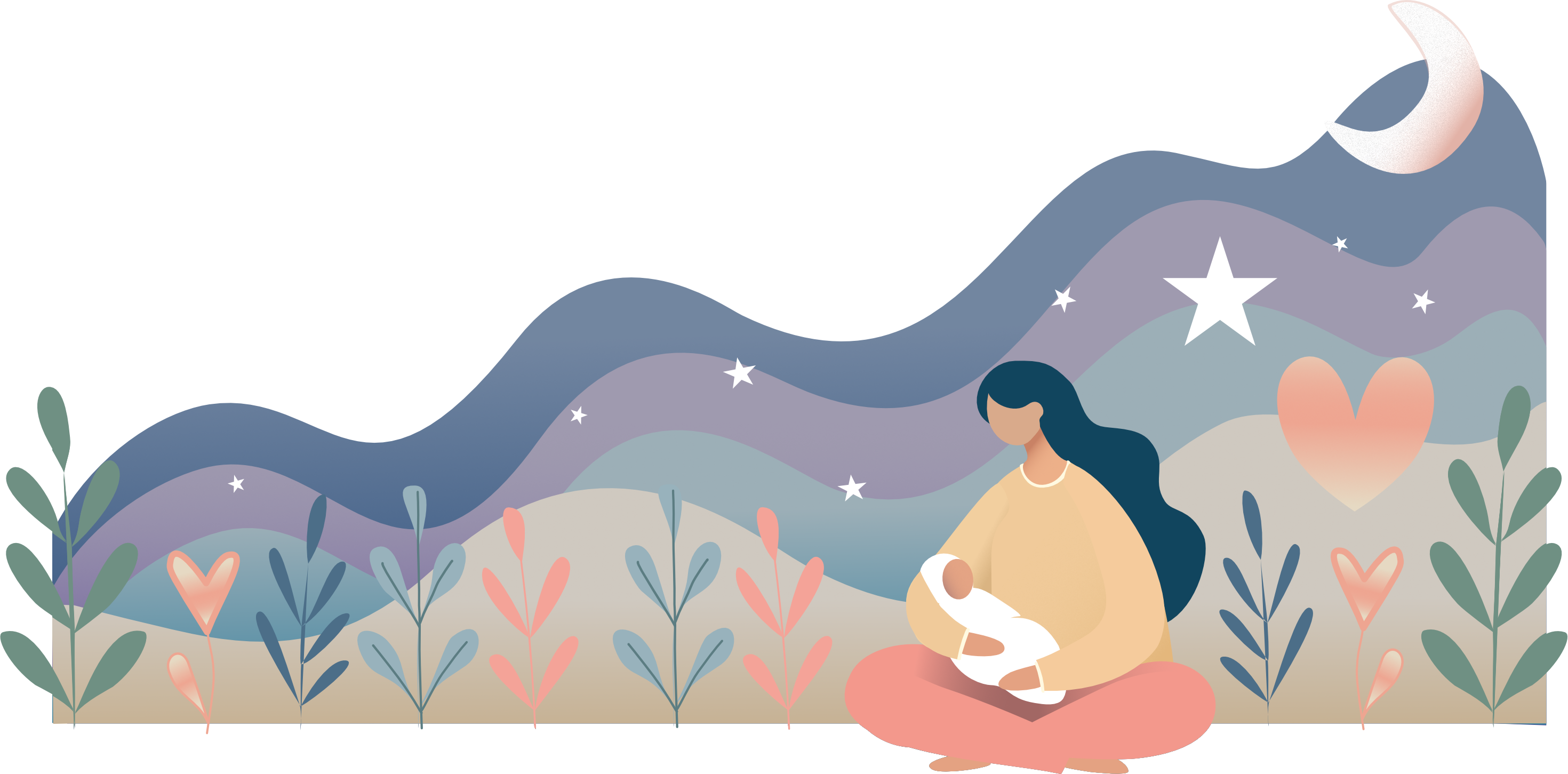 Mother and Baby Illustration